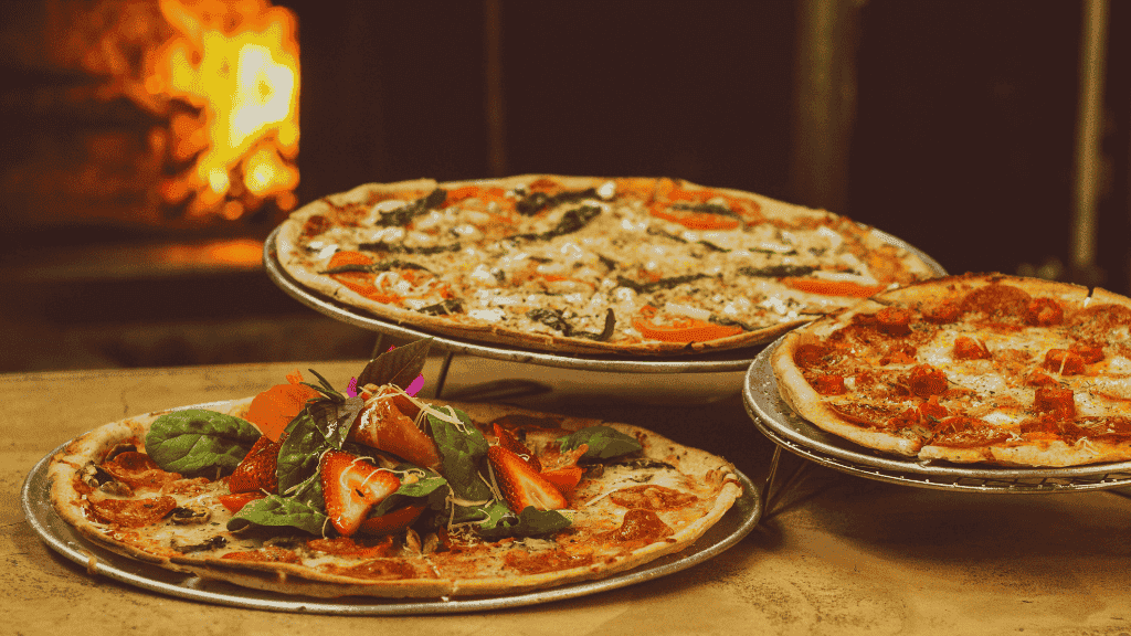 Three Italian pizzas